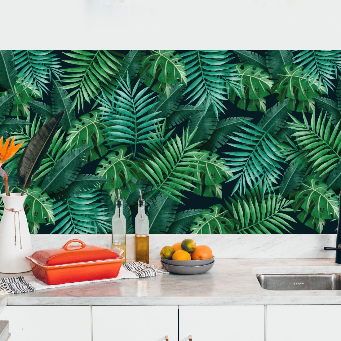 Crédence adhésive jungle pour la décoration murale de votre salle-de-bains  - 99 Déco