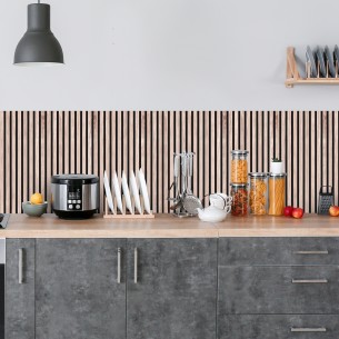 Crédence adhésive mur tasseau bois 2