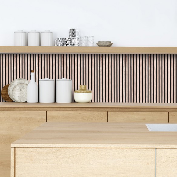 Crédence adhésive mur tasseau bois