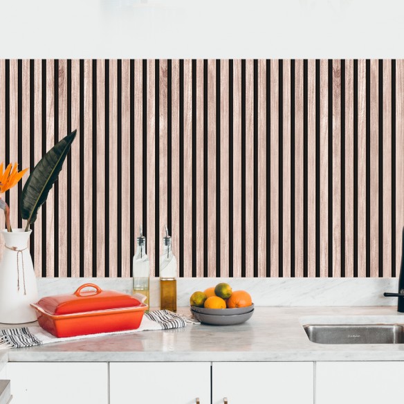 Crédence adhésive mur tasseau bois