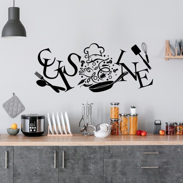 Sticker mural cuisine