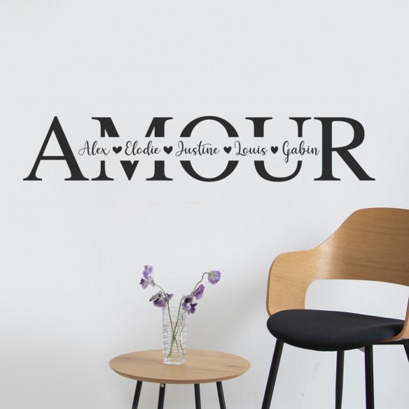 Sticker amour personnalisé avec prénoms