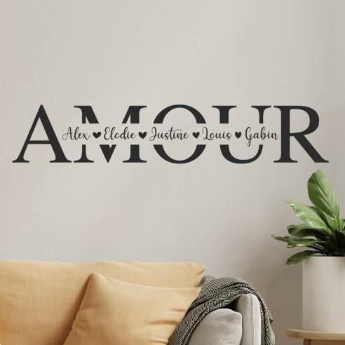 Sticker amour personnalisé avec prénoms