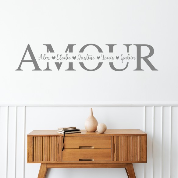 Sticker amour personnalisé avec prénoms