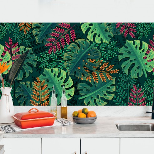 Crédence adhésive monstera