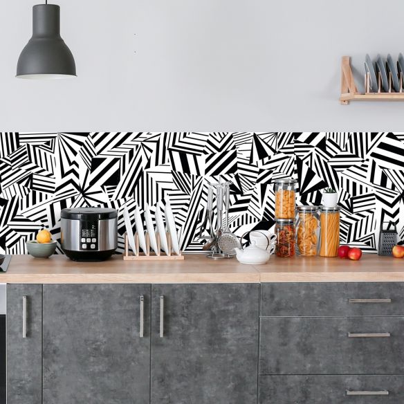 Crédence adhésive design monochrome
