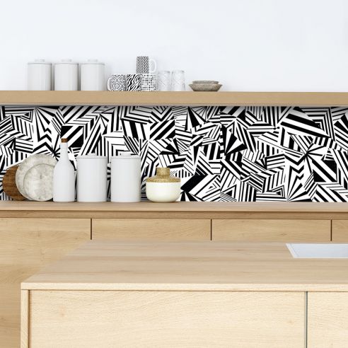 Crédence adhésive design monochrome