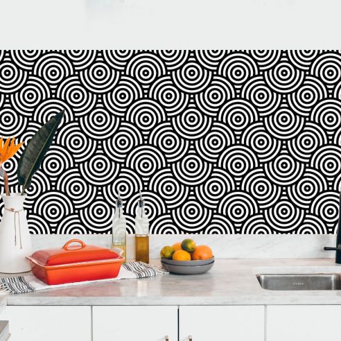 Crédence adhésive cercles