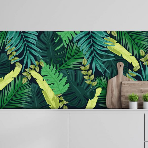 Crédence feuillage jungle