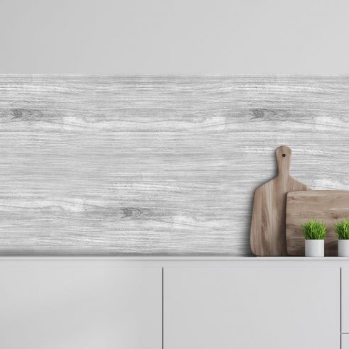 Crédence adhésive effet bois gris