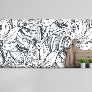 Crédence adhésive feuillage