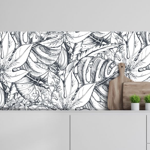 Crédence adhésive feuillage