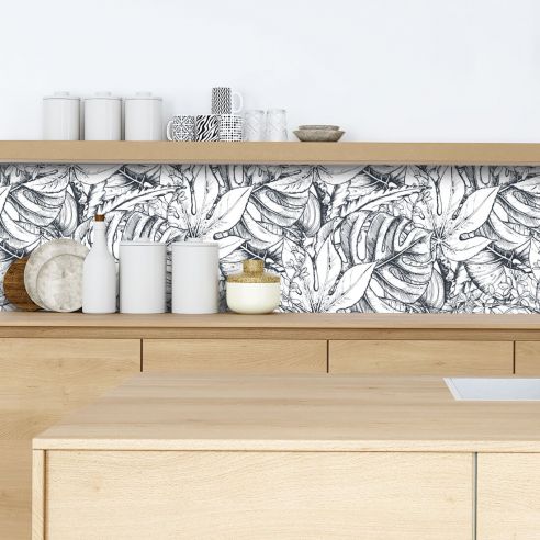 Crédence adhésive feuillage