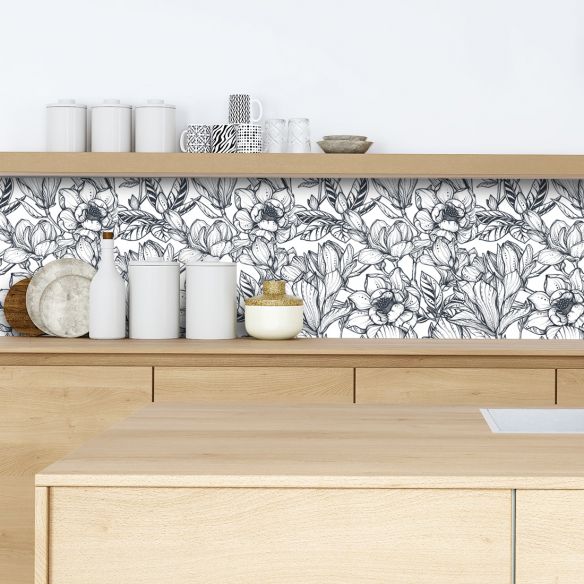 Crédence adhésive feuillage