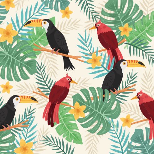 Crédence adhésive perroquet tropical