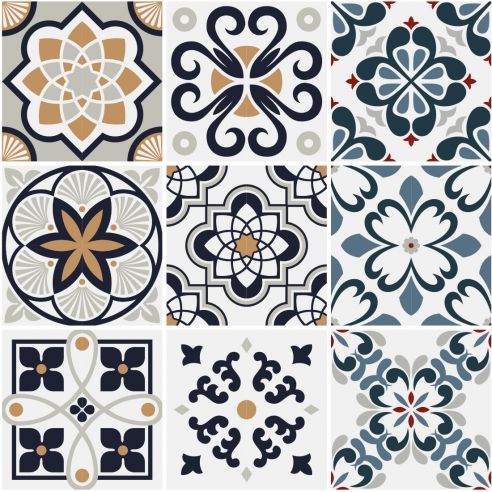 Crédence adhésive carreaux de ciment orange