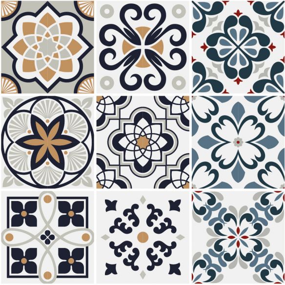 Crédence adhésive carreaux de ciment orange