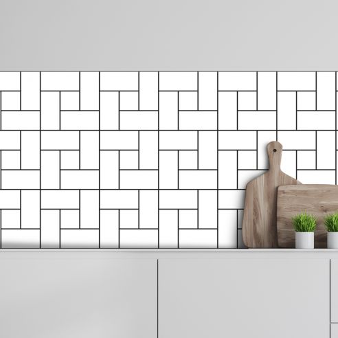 Crédence adhésive géométrique