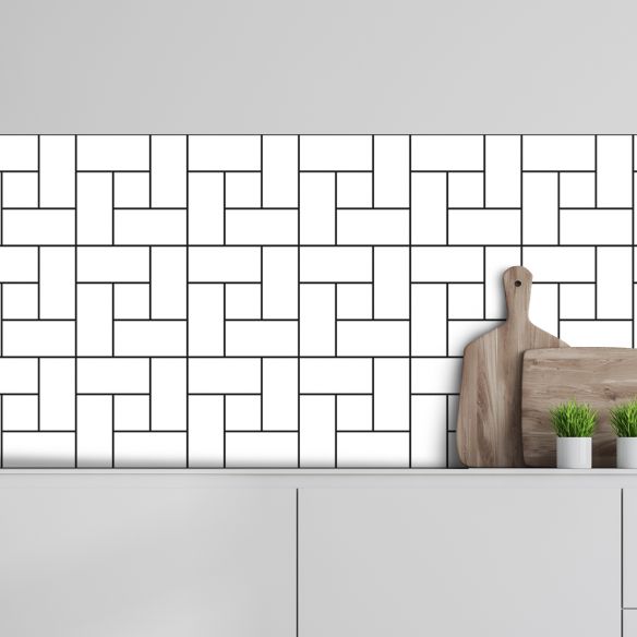 Crédence adhésive géométrique