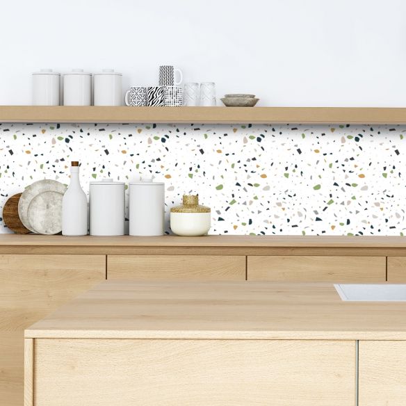 Crédence adhésive terrazzo