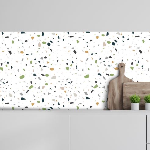 Crédence adhésive terrazzo