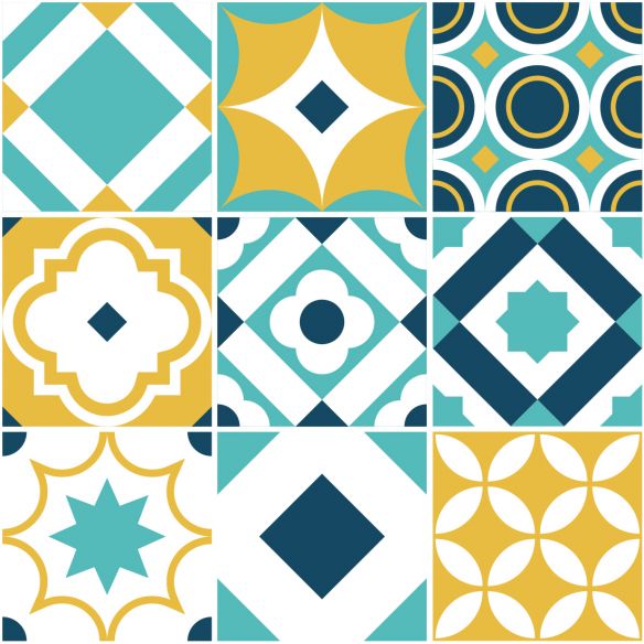 Crédence adhésive carreaux de ciment coloré