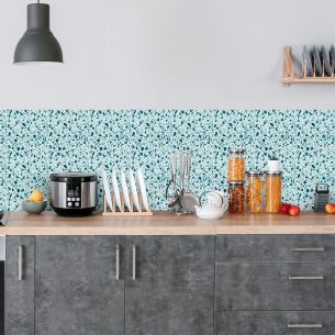 Crédence adhésive terrazzo turquoise 2