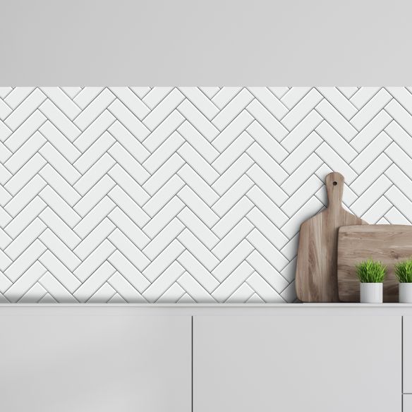 Crédence adhésive imitation brique blanche