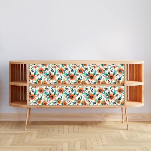 Film adhésif fleurs