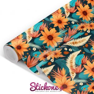 Film adhésif décoratif fleurs