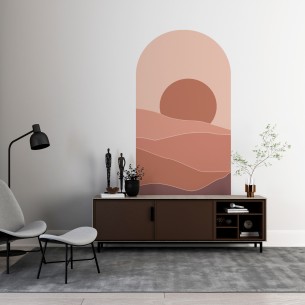 Sticker mural arche terracotta