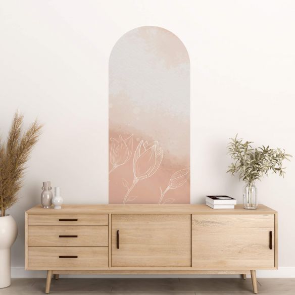 Sticker mural arche bohème pastel