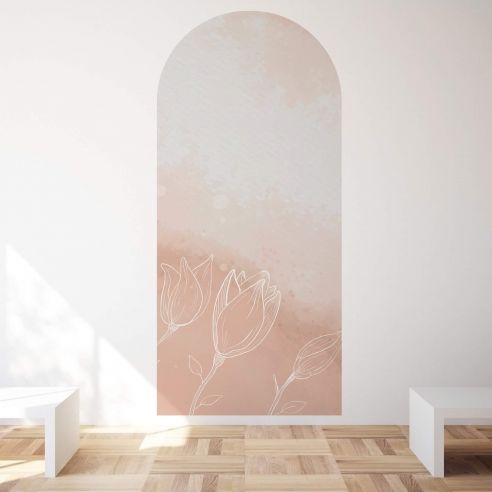 Sticker mural arche bohème pastel