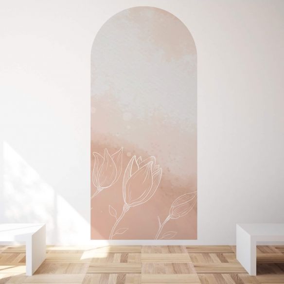 Sticker mural arche bohème pastel