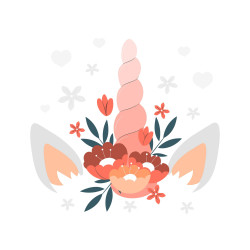 Stickers licorne corne pour décoration chambre d'enfant fille