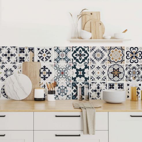 Stickers carrelage carreaux de ciment