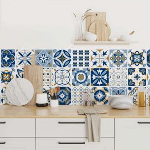 Stickers carrelage carreaux de ciment santorin