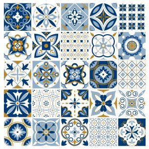 Stickers carrelage carreaux de ciment santorin 2