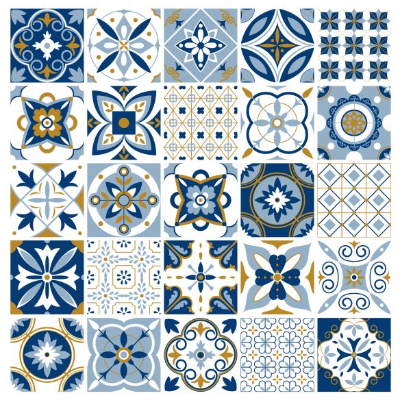 Stickers carrelage carreaux de ciment santorin 