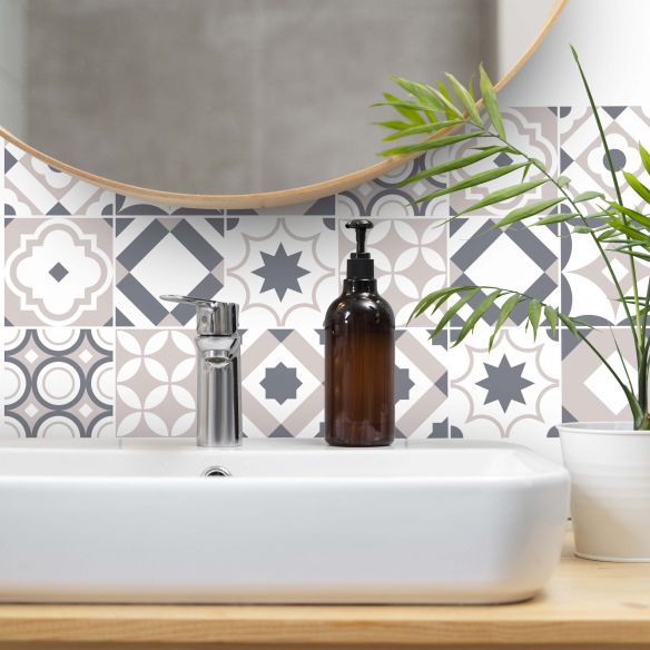 Stickers carrelage carreaux de ciment style ancien