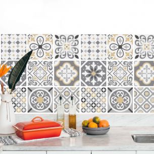 Stickers carrelage carreaux de ciment gris