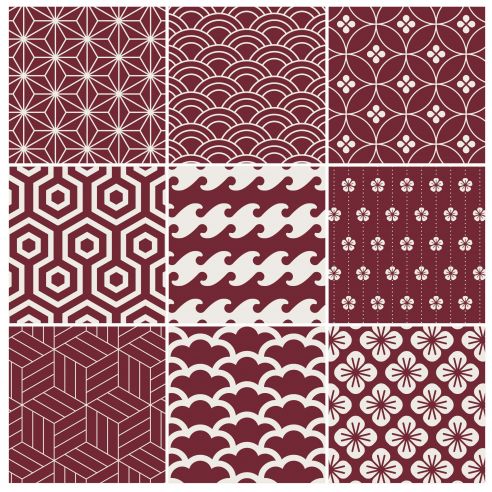 Stickers carrelage carreaux de ciment bordeau