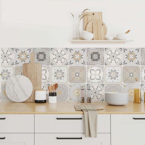 Stickers carrelage carreaux de ciment style vintage