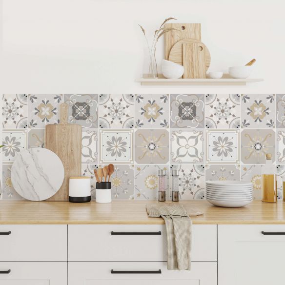 Stickers carrelage carreaux de ciment style vintage