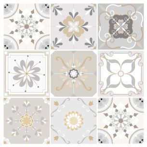 Stickers carrelage carreaux de ciment style vintage 2