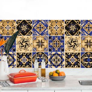 Stickers carrelage carreaux de ciment oriental