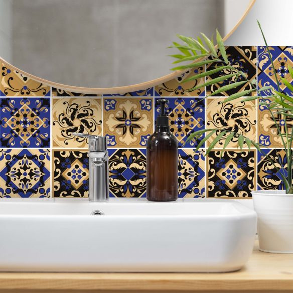 Stickers carrelage carreaux de ciment oriental