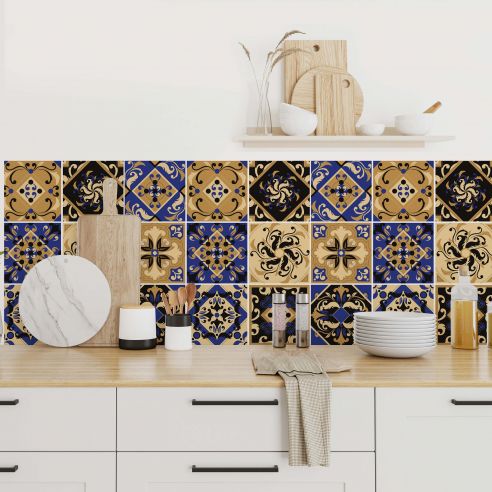 Stickers carrelage carreaux de ciment oriental