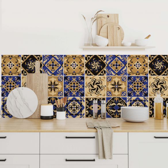 Stickers carrelage carreaux de ciment oriental