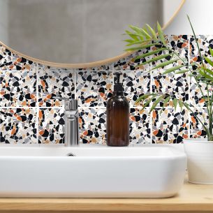 Stickers carrelage carreaux de ciment terrazzo